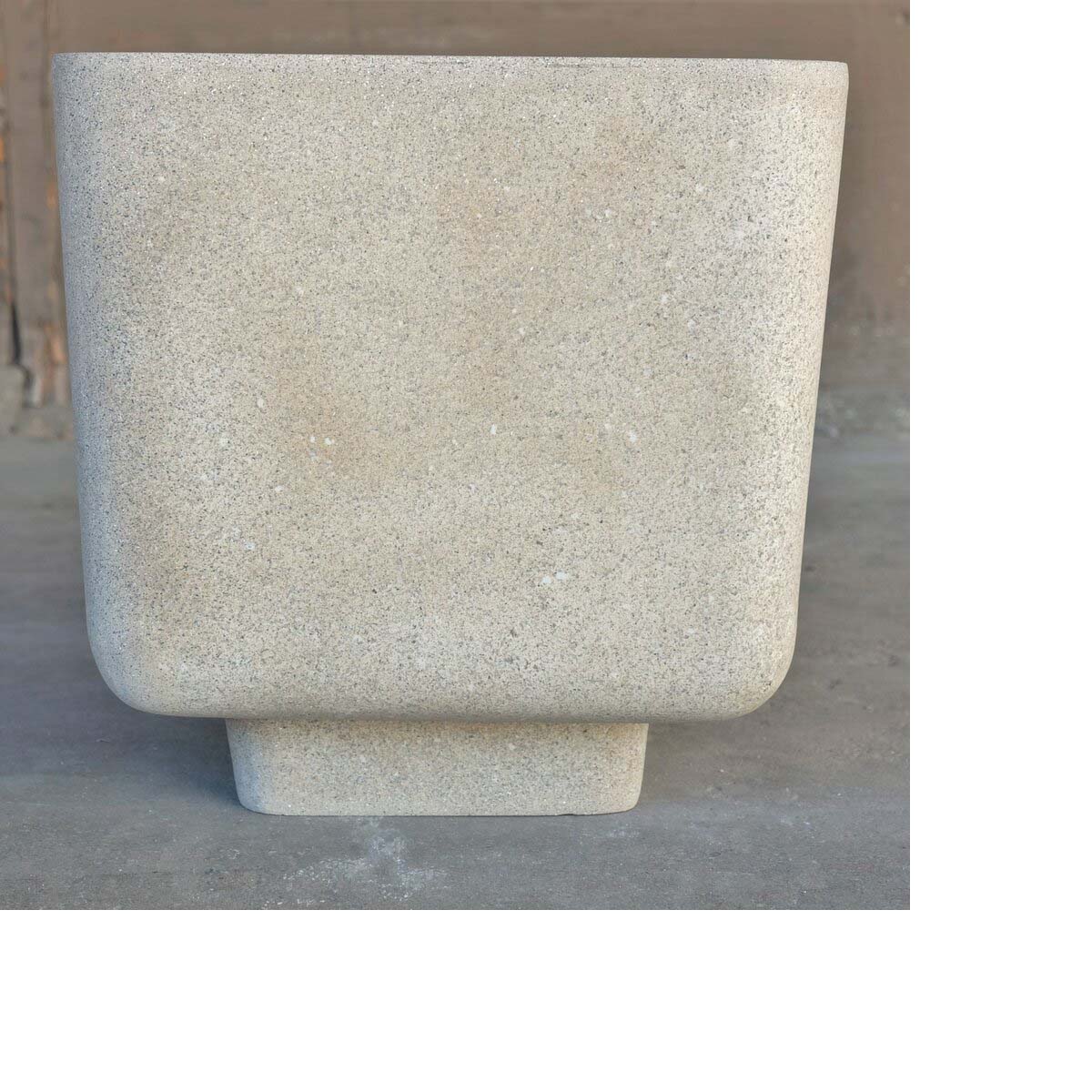 Block Stool (fiberglass Resin And Aggregate In Aged Stone Finish)
