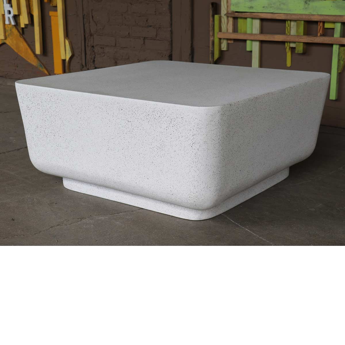Block Cocktail Table (fiberglass Resin And Aggregate In Natural Stone)
