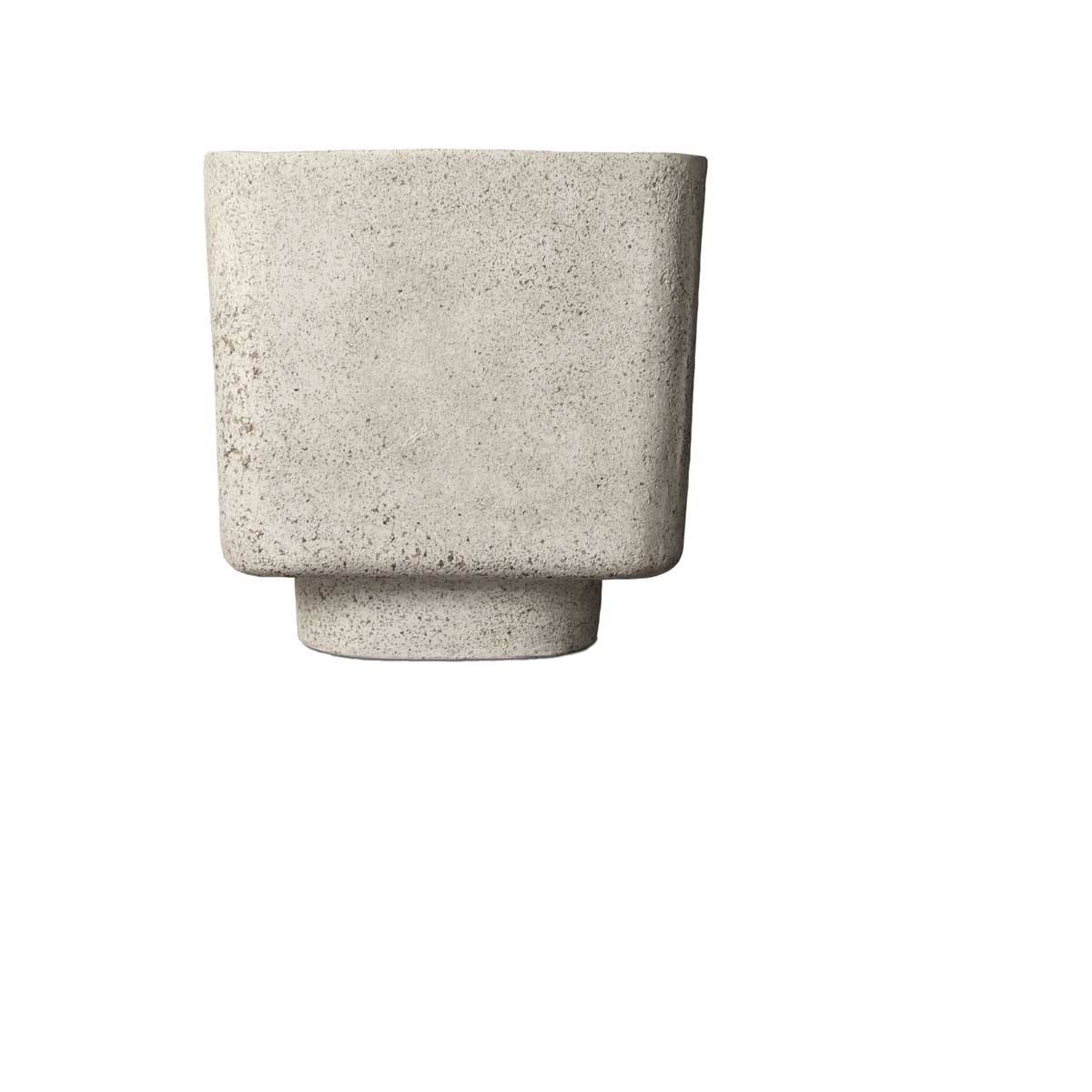 Block Stool (fiberglass Resin And Aggregate In Aged Stone Finish)