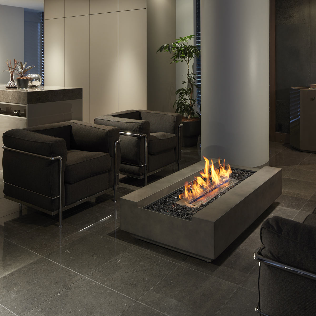 Indoor Cosmo 50 Fire Pit Table (bioethanol Burner, Concrete In Natural)