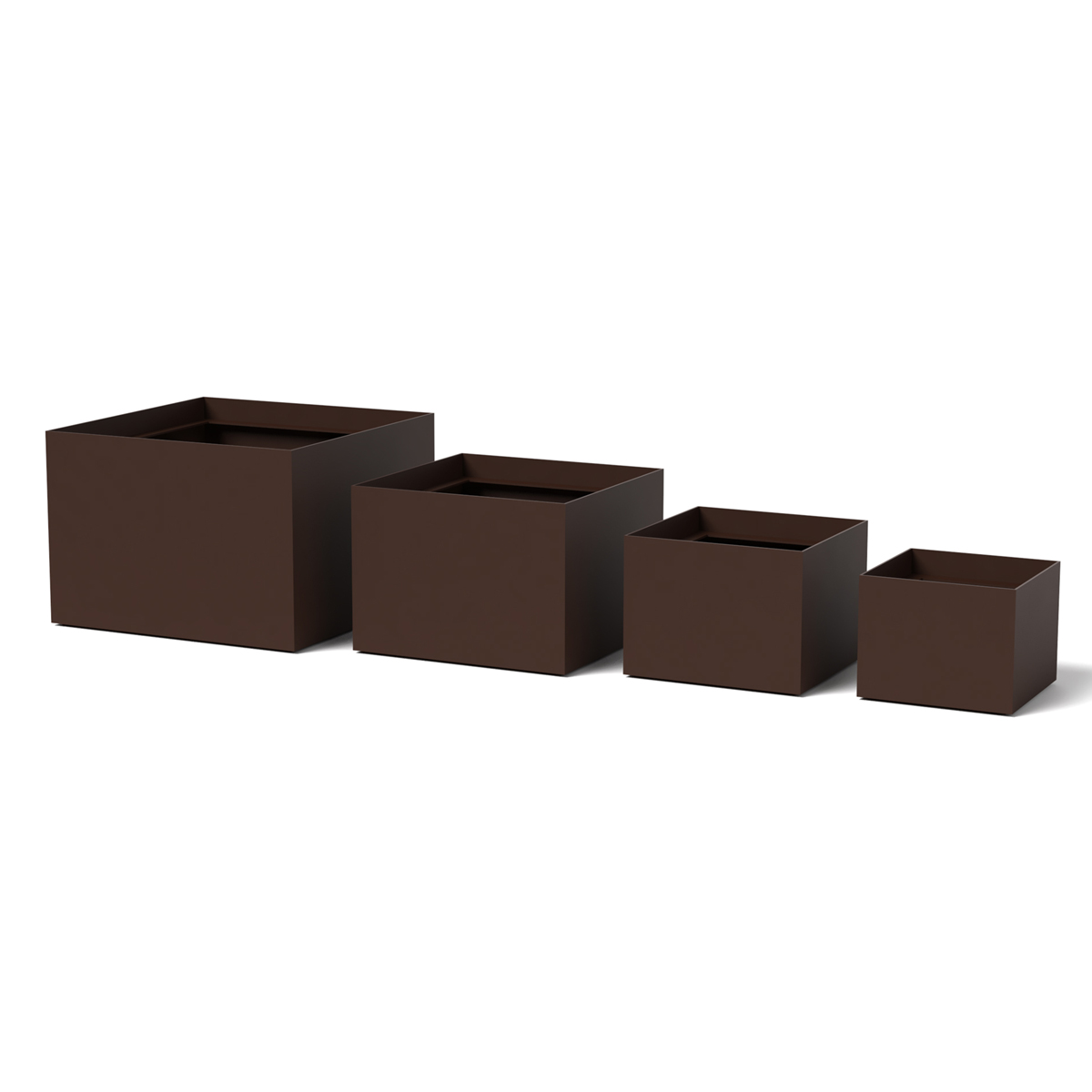 Box Planter Grouping Aluminum Rust