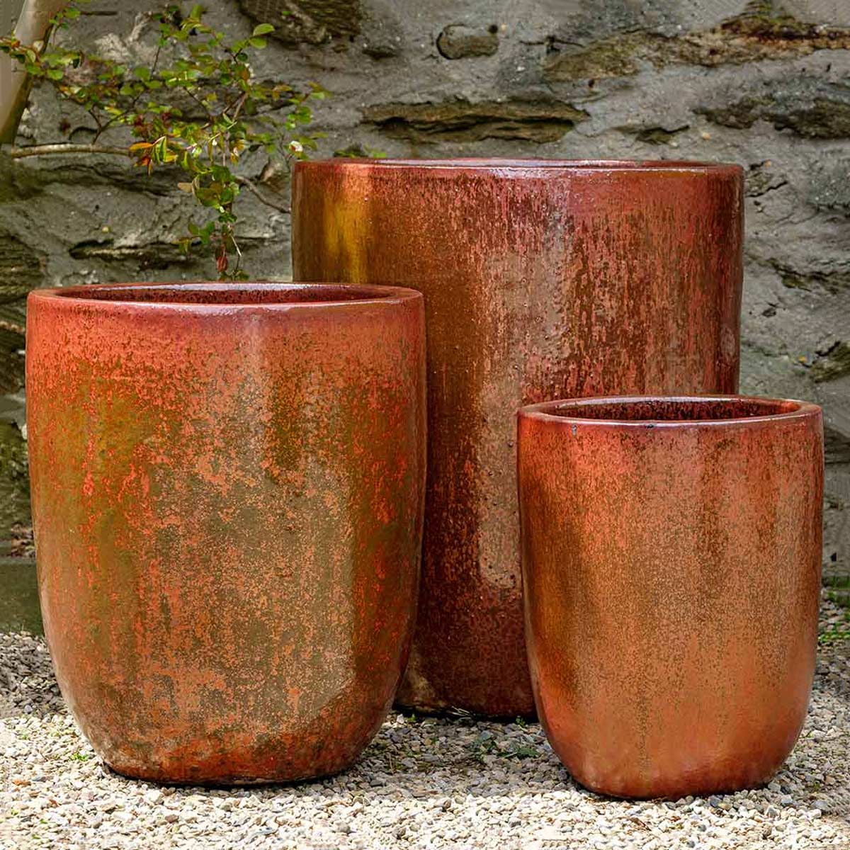 Brantome Planters (terracotta In Volcanic Red Glaze)
