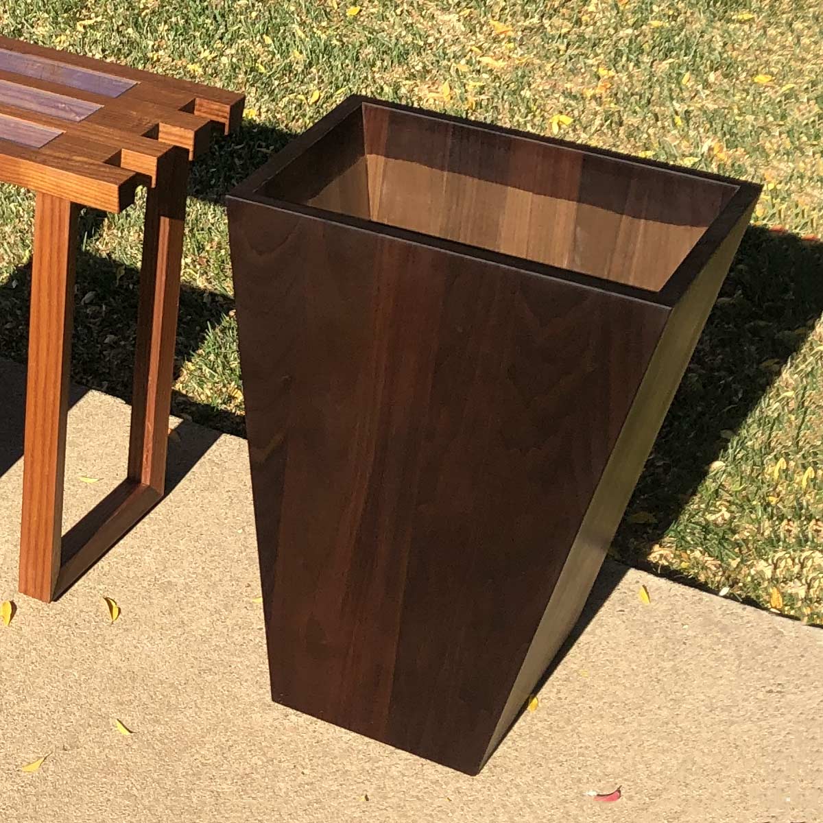 Dovetail Planter 24in Poplar Dark Bake Thermal Wood Oil Finish