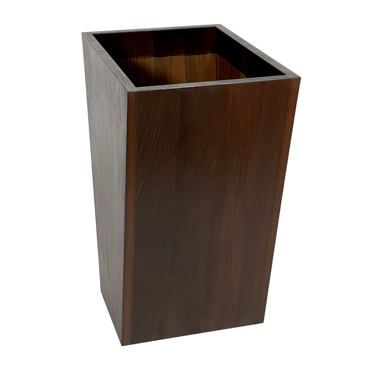 Dovetail Planter 24in Poplar Dark Bake Thermal Wood Oil Finish
