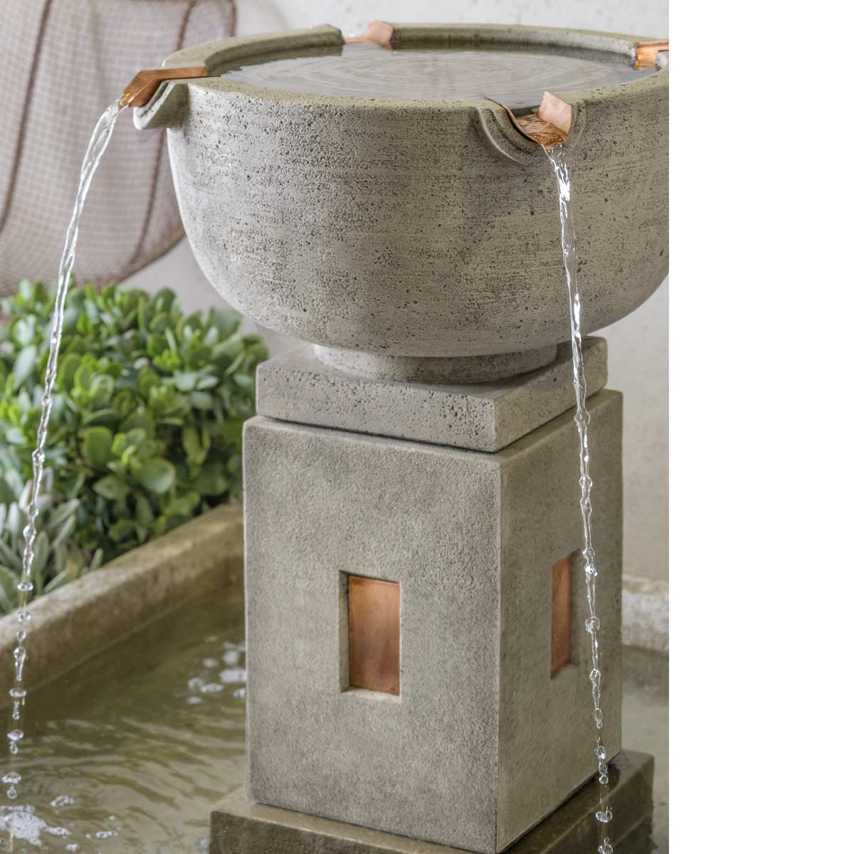 Edo Fountain Detail Material: Cast Stone Finish: Greystone Ft 418