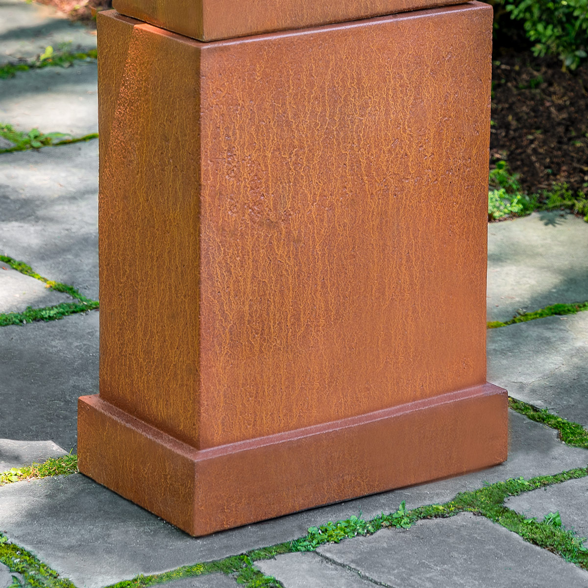 Equinox Pedestal (cast Stone In Ferro Rustico Nuovo Finish)
