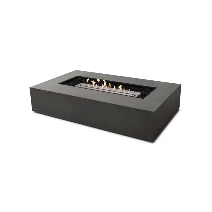 Rectangular concrete centerpiece in deep grey finish