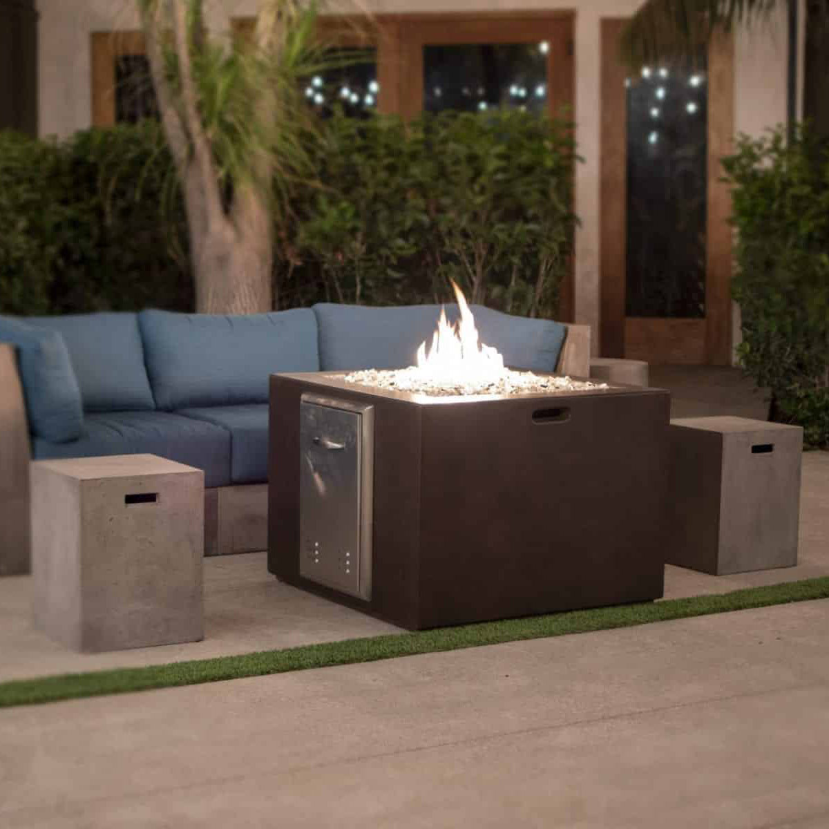 Fire Cube (glass Fiber Reinforced Concrete In Beechwood Perma Spec With Optional Fire Door)