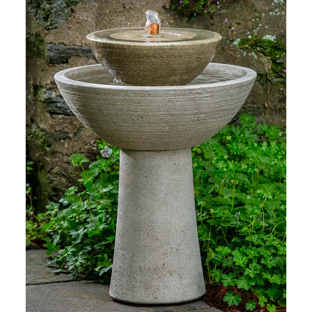 Ojai Fountain, Tall Ft 422 (cast Stone In Alpine Stone) modern fountain, cast stone