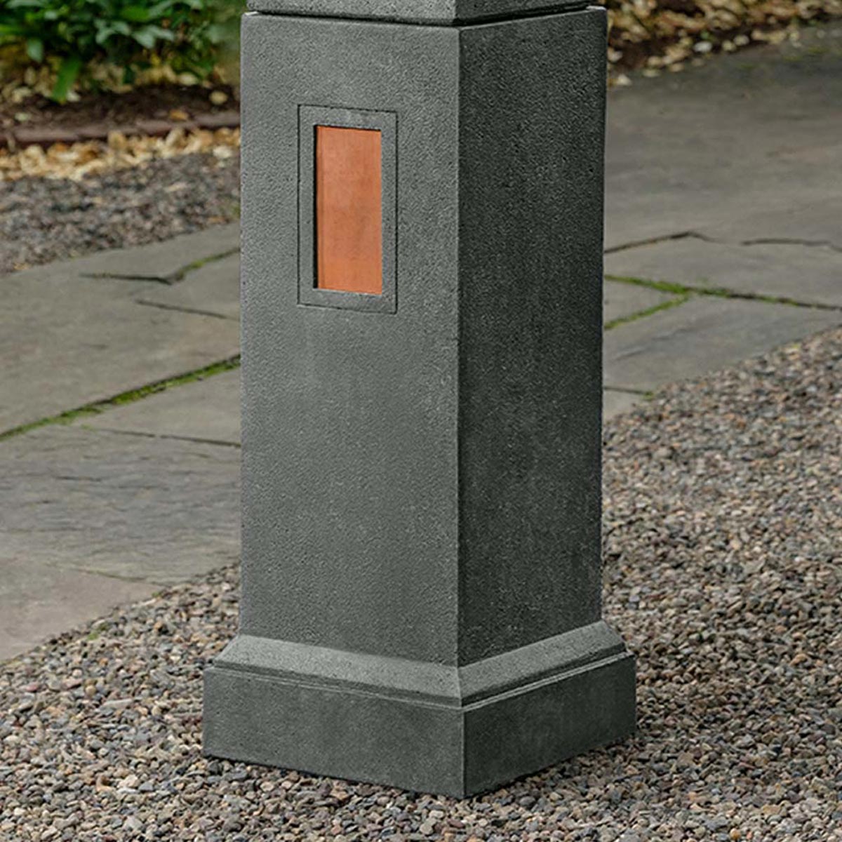 Gimlet Pedestal with Copper Plates (Cast Stone in English Lead)