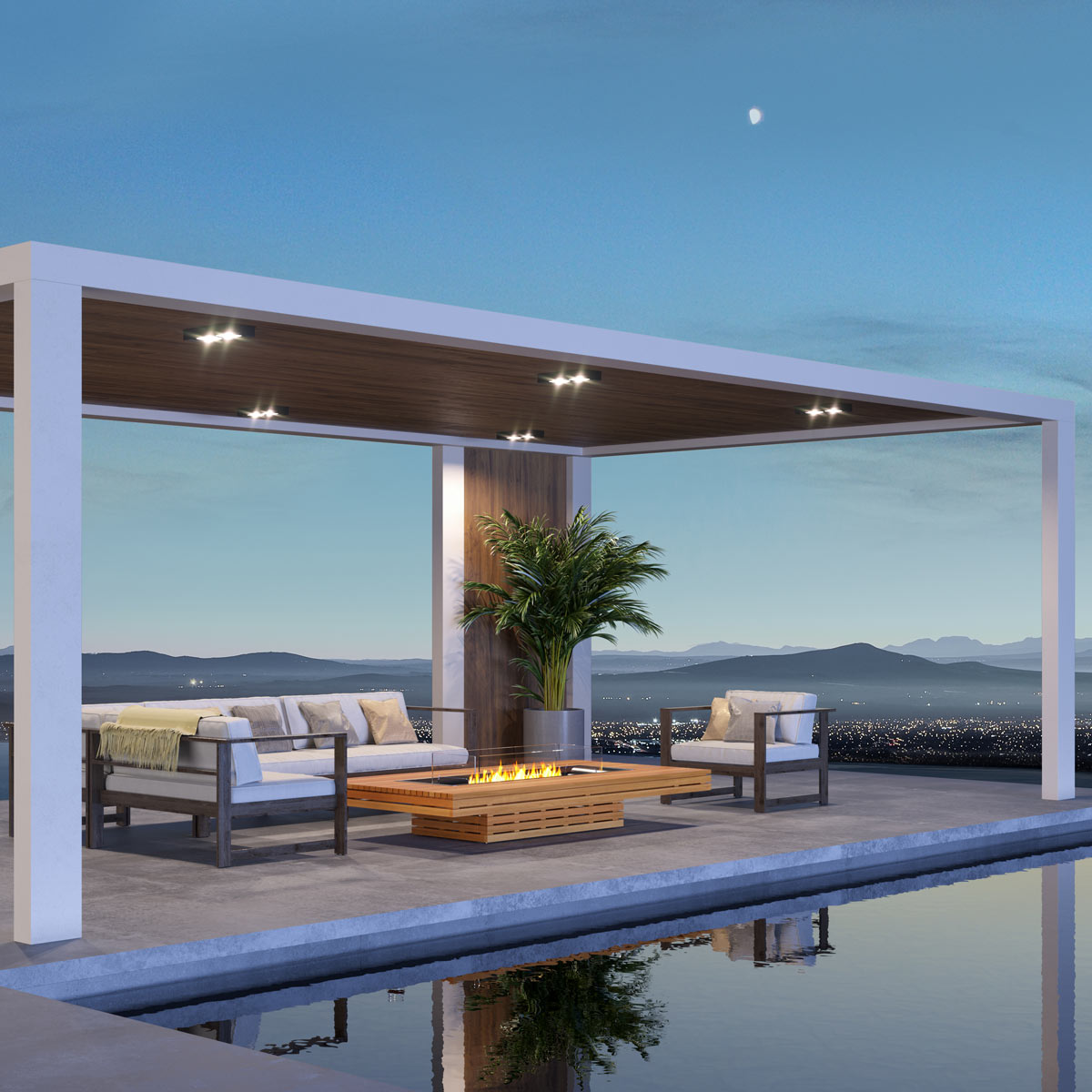 Gin 90 Low Fire Pit Table (teak)