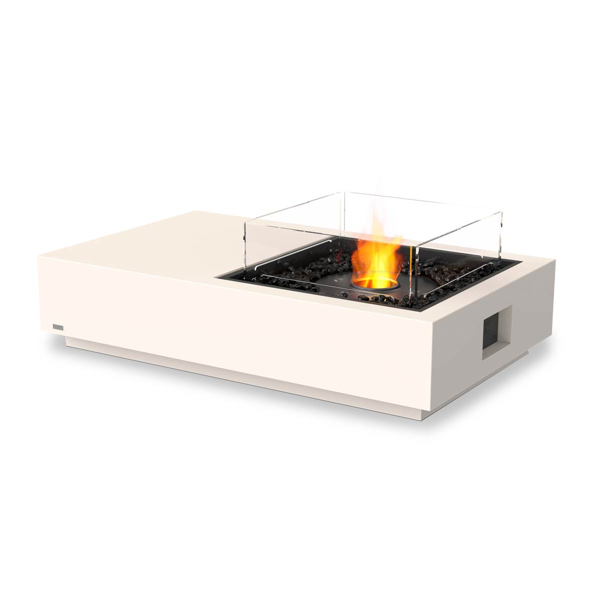 Manhattan 50 Fire Pit Table Bone Ethanol Burner Black