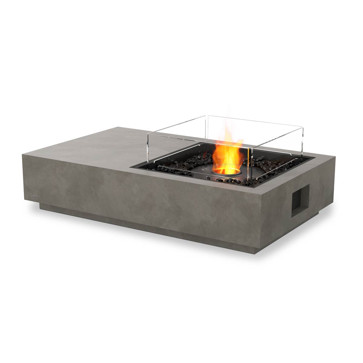 Manhattan 50 Fire Pit Table Ethanol Burner Black Natural