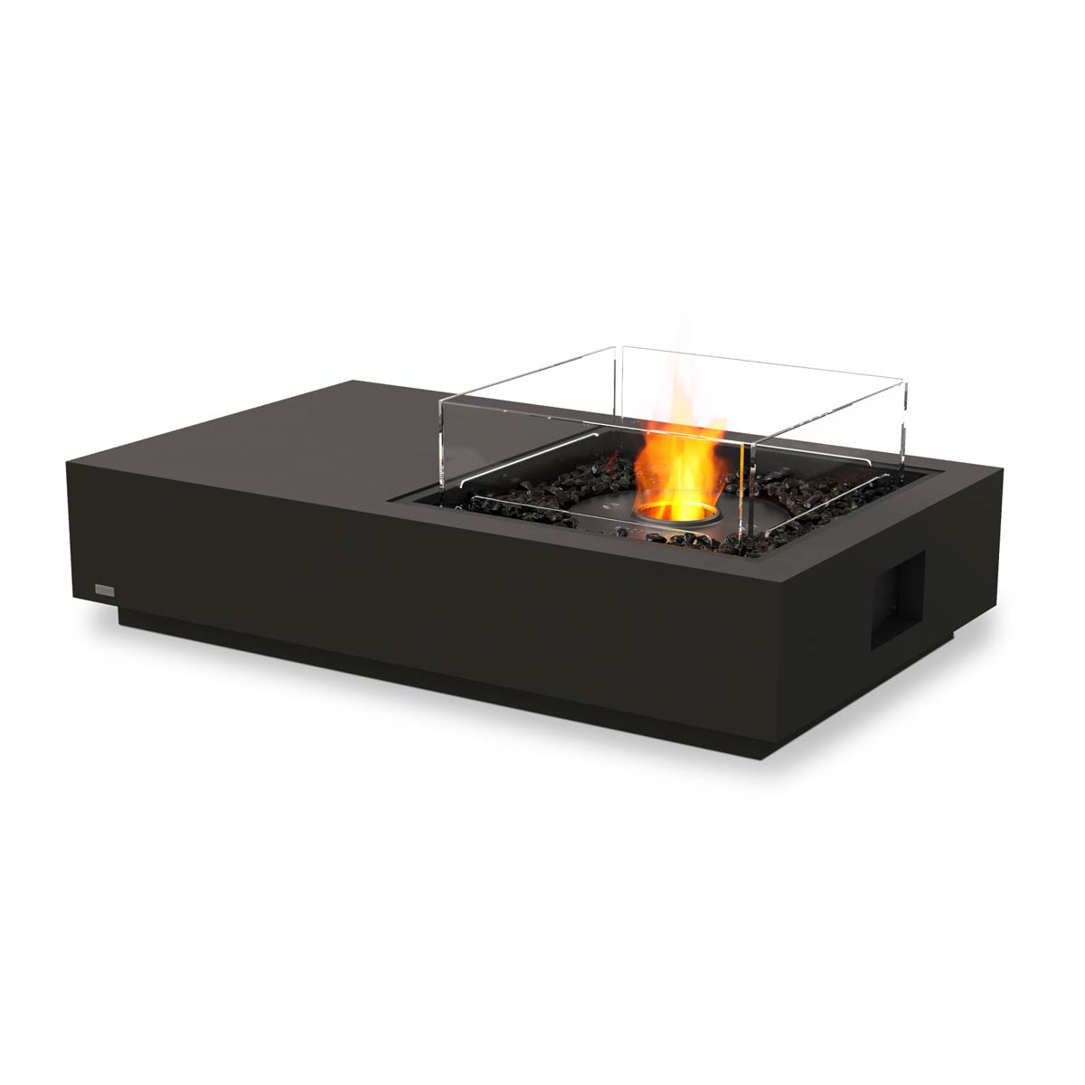 Manhattan 50 Fire Pit Table Graphite Ethanol Burner Black