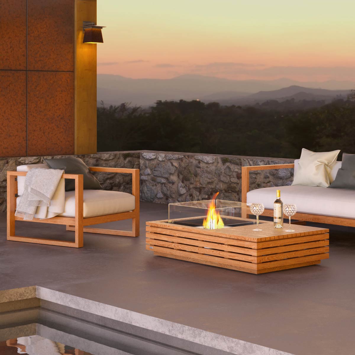 Manhattan 50 Fire Pit Table (teak)