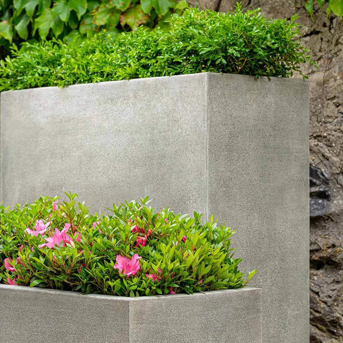 Metro Box Planters Detail (cast Stone In Alpine Stone Finish)