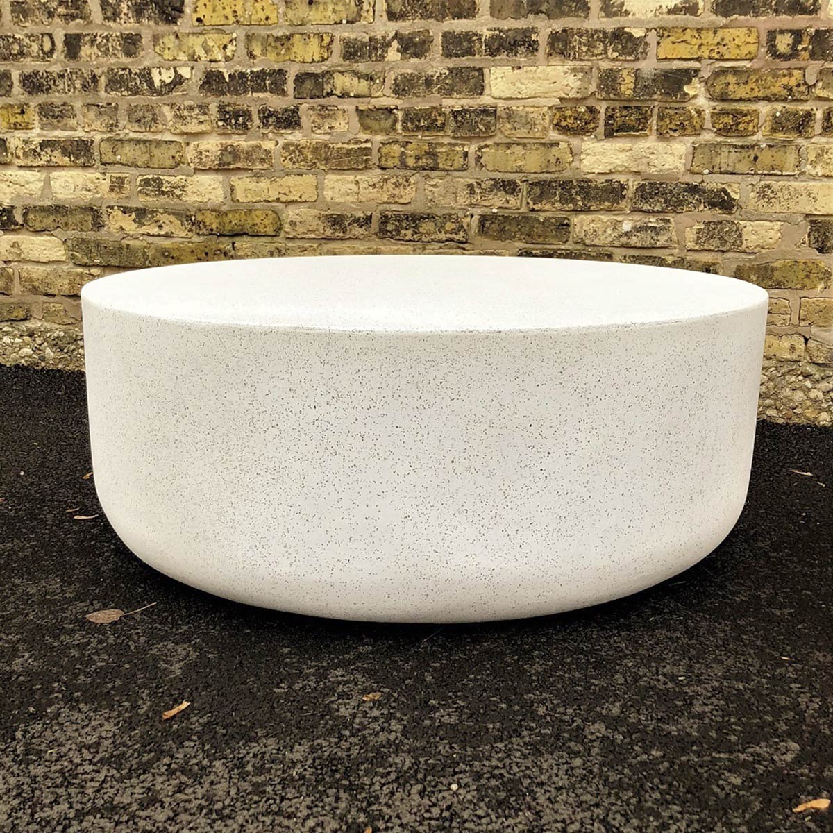 36" Mill Stone Cocktail Table (fiberglass Resin And Aggregate In Natural Stone)