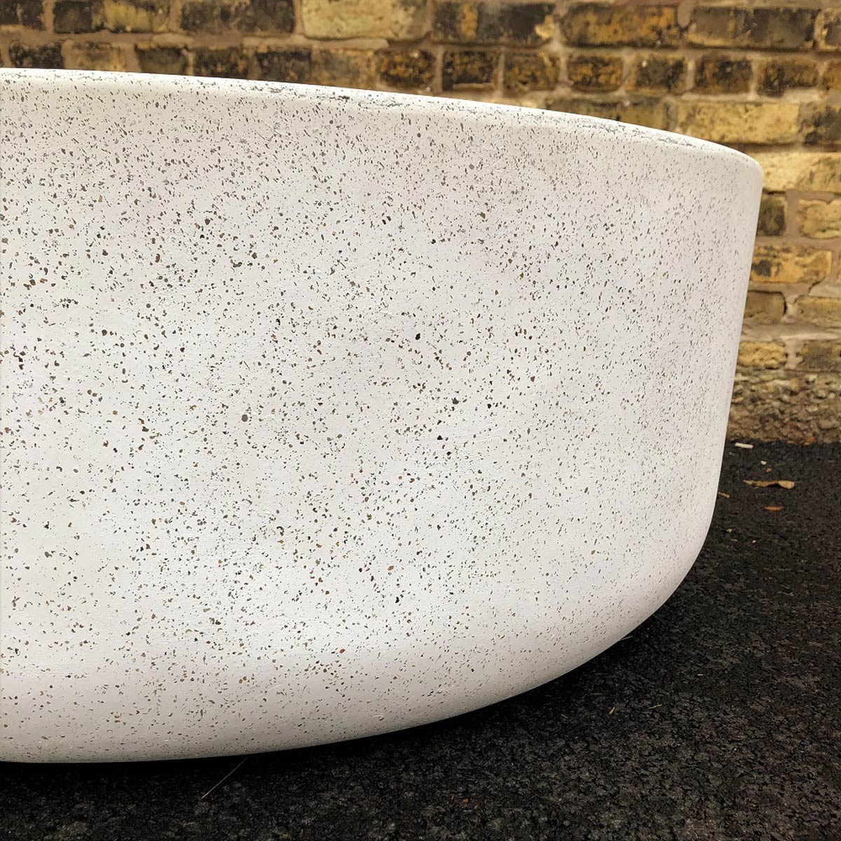 36" Mill Stone Cocktail Table Detail (fiberglass Resin And Aggregate In Natural Stone)