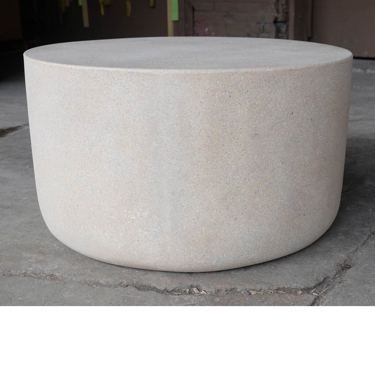 Mill Stone Cocktail Table (fiberglass Resin And Aggregate In Natural Stone)