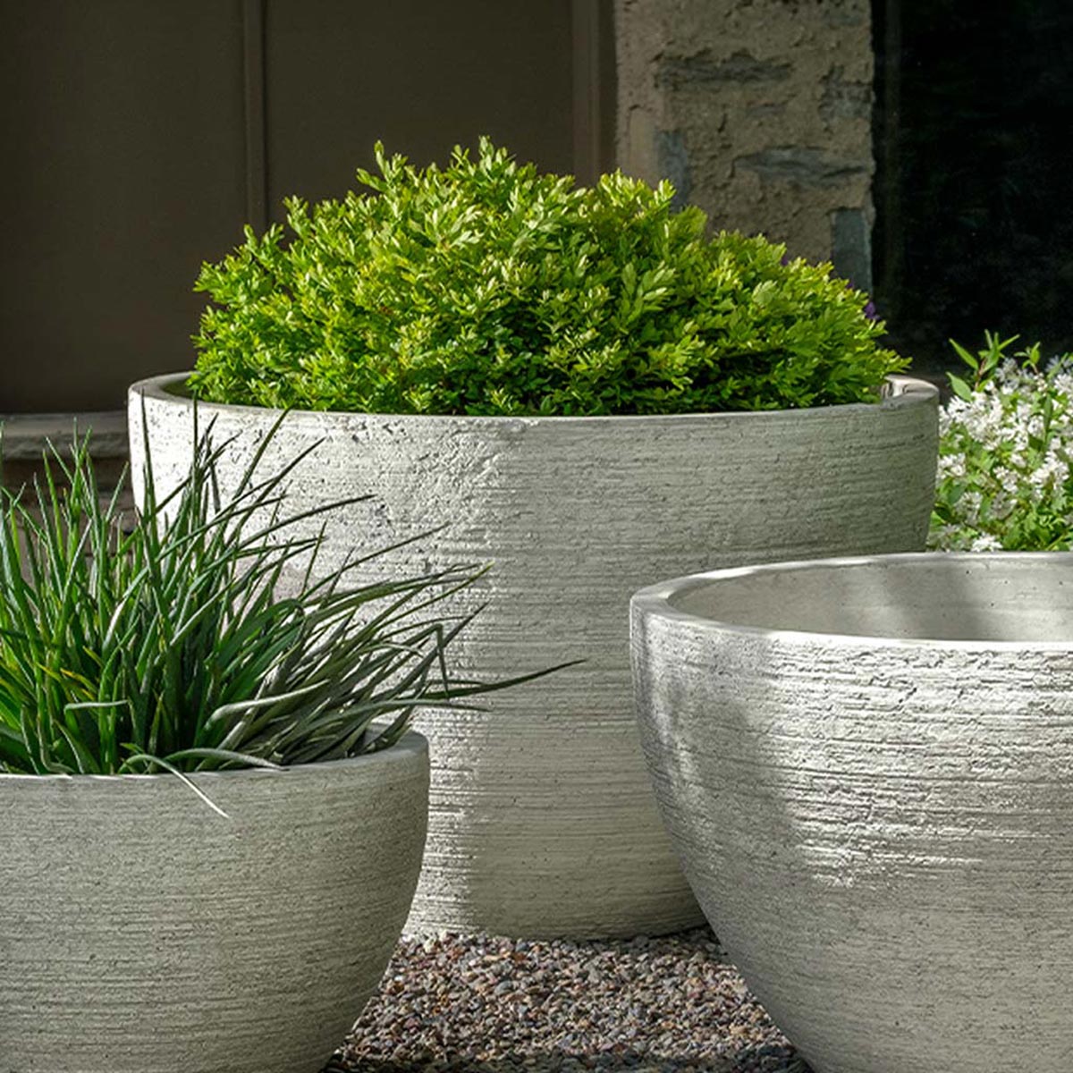 Nori Bowl Large P-1006 (Cast Stone Planter in Greystone)