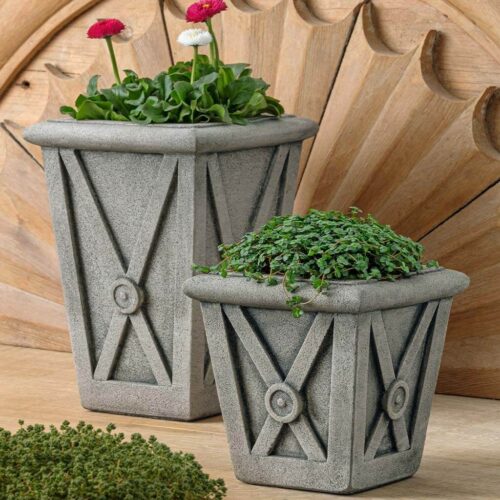 P 919 And P 920 Directoire Terrace Planter And Directoire Tall Terrace Planter Cast Stone Garden Terrace Planter As