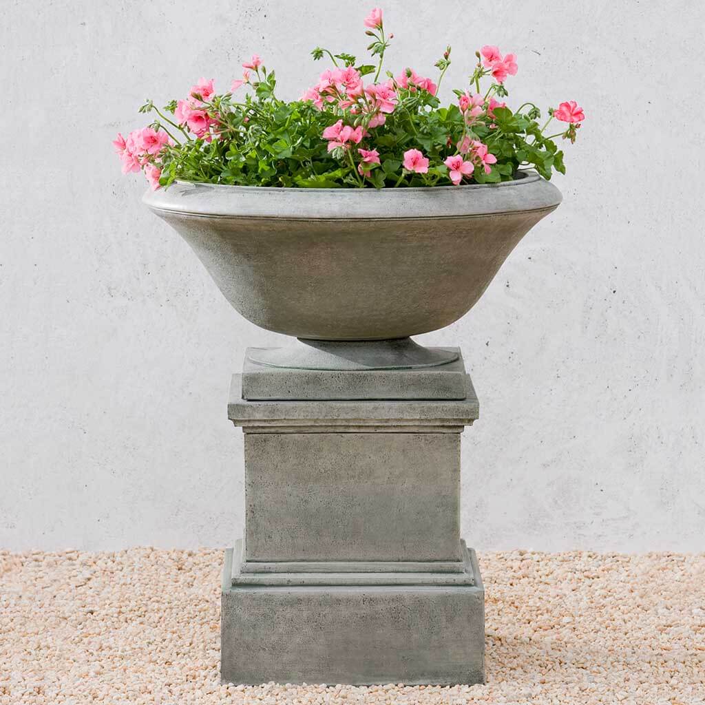 Glenview Pedestal Pd 175 With Maywood Urn Planter P 483 (cast Stone In Alpine Stone)