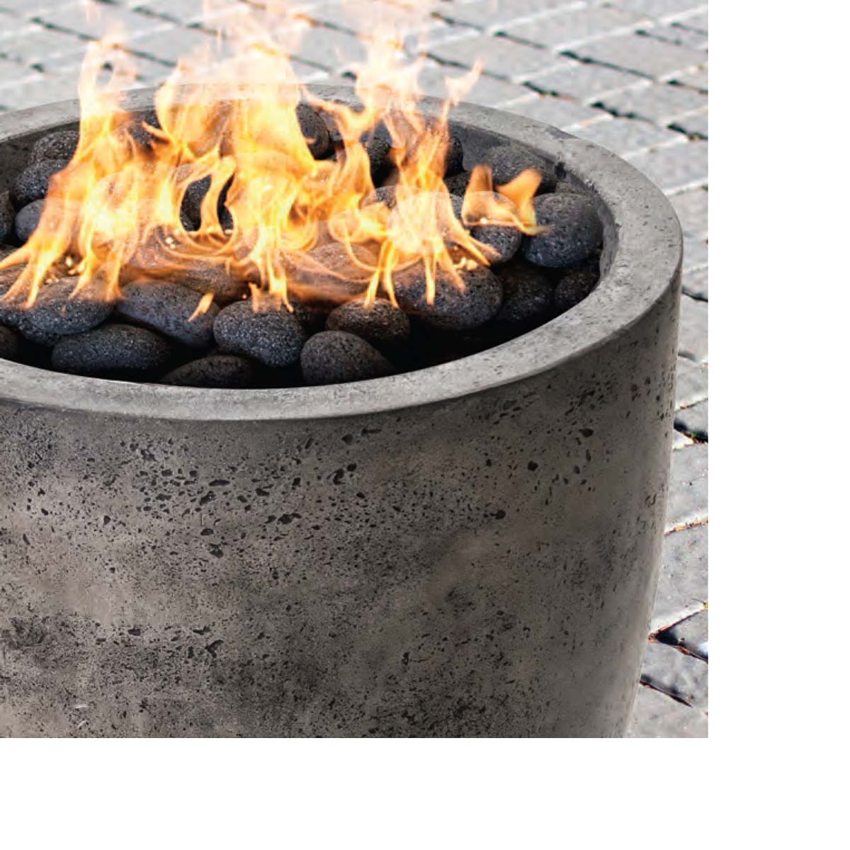 Pentola I Fire Pit Detail (glass Fiber Reinforced Cement In Pewter)