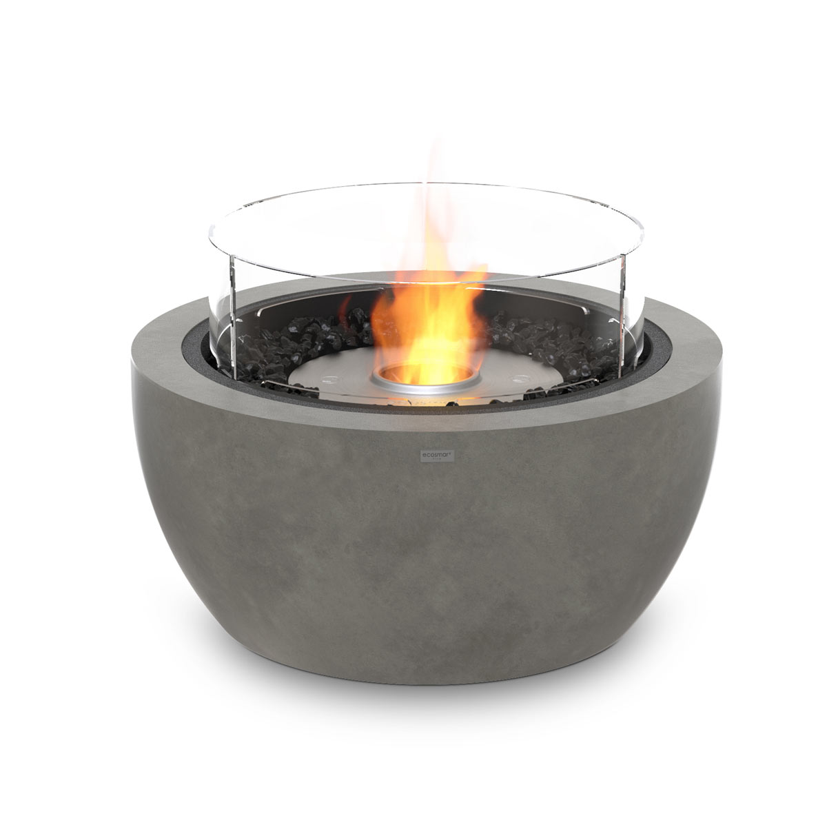 Pod 30 Fire Pit Bowl Natural Ss Ethanol Burner Glass Screen