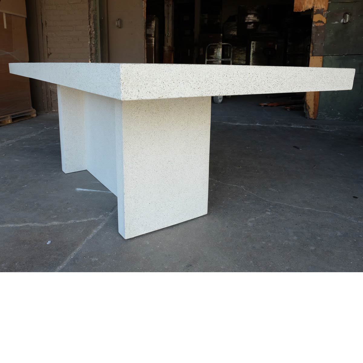 Slab Dining Table Narrow (fiberglass Resin And Aggregate In Natural Stone Finish)