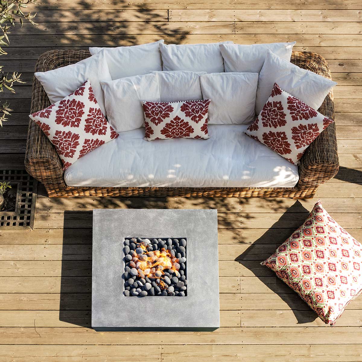 Tavola 42 Fire Table (gfrc In Pewter)