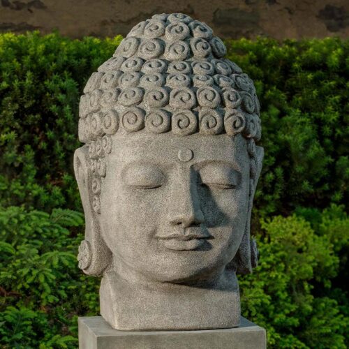 Temple Buddha Head OR-197 (Cast Stone in Alpine Stone)