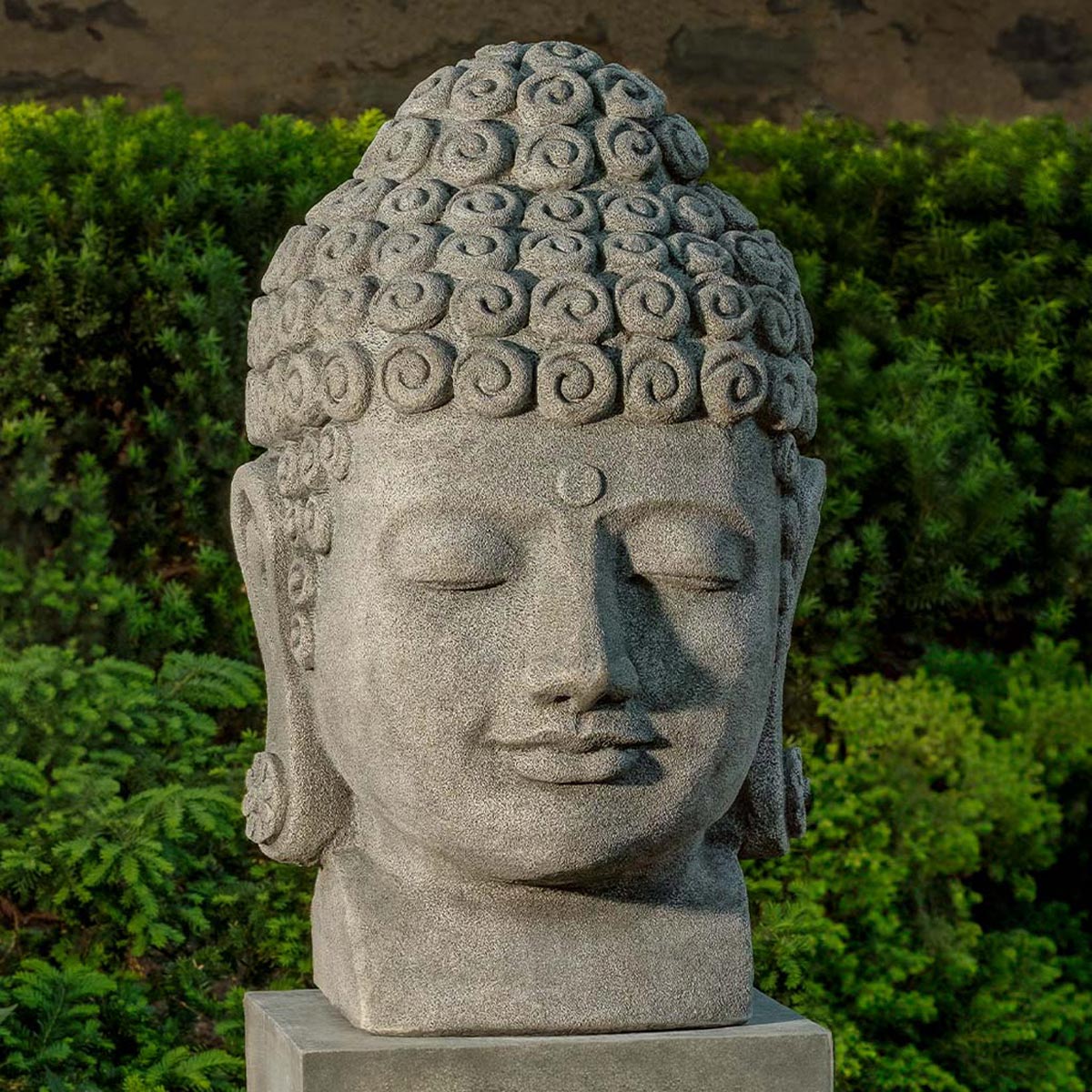 Temple Buddha Head OR-197 (Cast Stone in Alpine Stone)