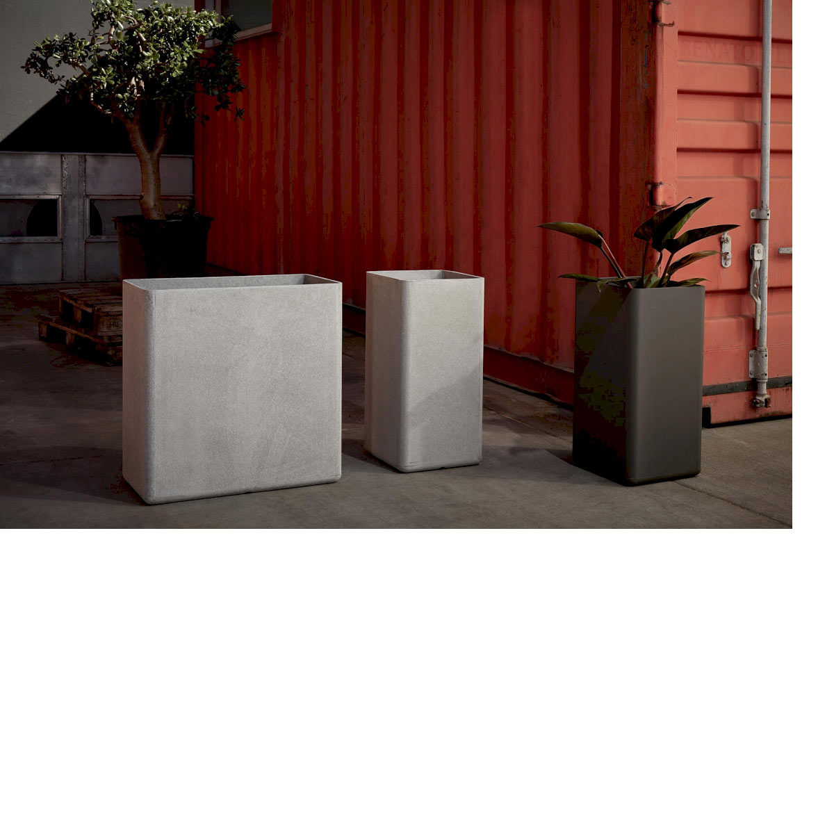 Tower Planters (fiber Cement In Gray & Anthracite)