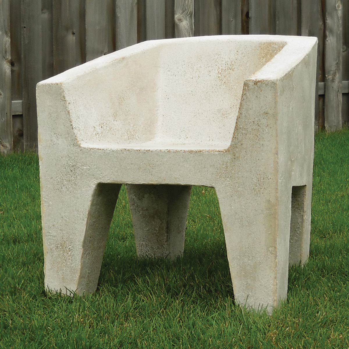 Van Eyke Chair (fiber Resin And Aggregate In White Stone)