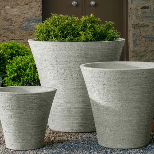 Large Verve Planter P-1003 (Cast Stone Planters in Greystone)