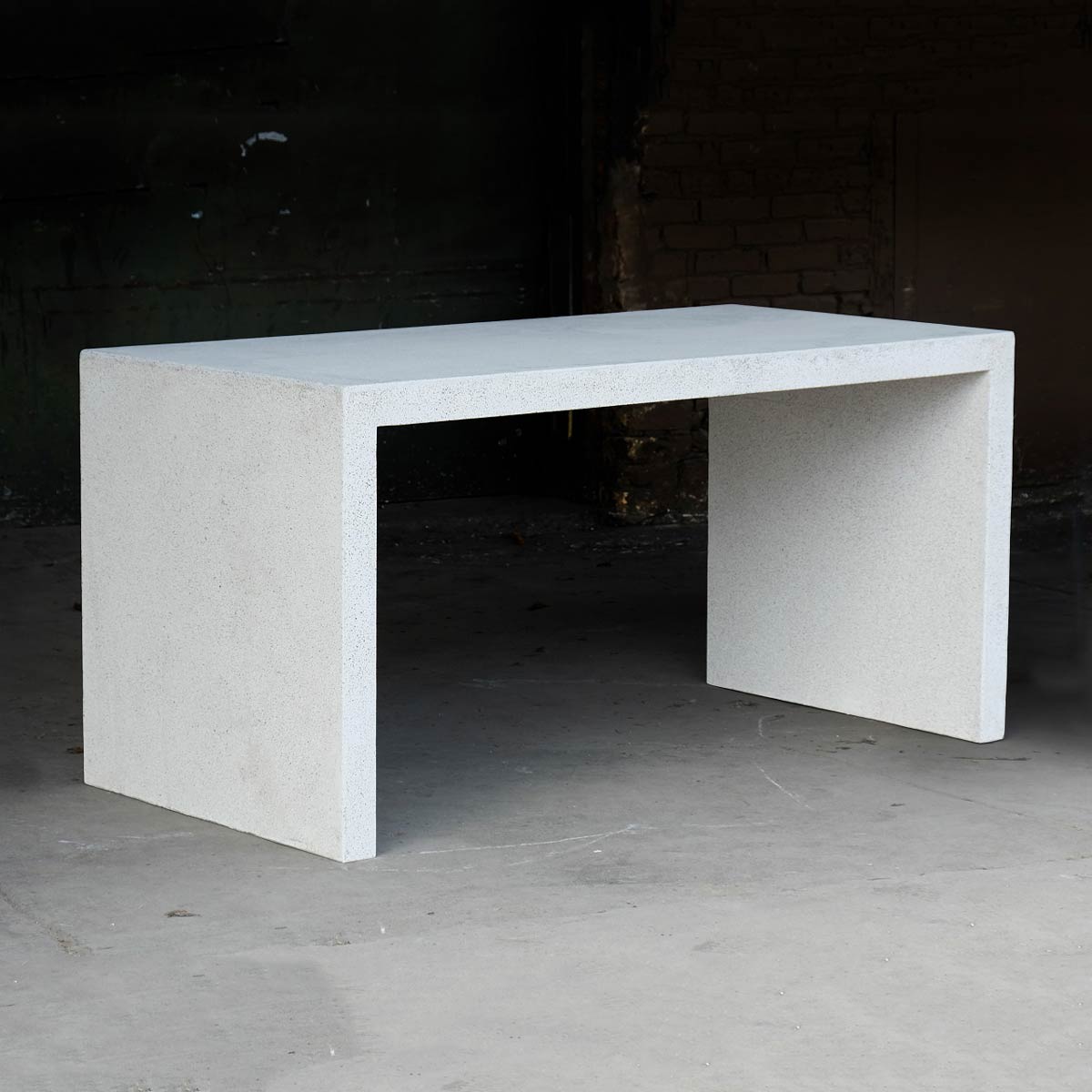 Waterfall Dining Table (fiberglass Resin And Aggregate In White Stone Finish)